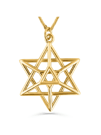 שרשרת מגן דוד תלת מימדית זהב כפול, מתנות חתונה יהודיות, ישראלית